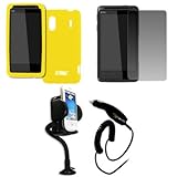 EMPIRE Yellow Silicone Skin Case Cover + 360 Degree Rotatable Car Windshiel ....