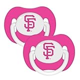 San Francisco SF Giants Pink 2-pack Infant Pacifier Set - 2014 MLB Baby Girl Pacifiers by Baby Fanat