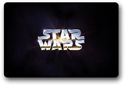 Hi,Doormat Star Wars Black Logo Custom Design Doormats Outdoor Indoor Stairs Bath Front Door Small Rug Machine-Washable Rubber Kitchen Rugs Rugs 23.6 X 15.7 Inch