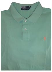 Men's Ralph Lauren Short Sleeve Polo Shirt Green with Orange Pony