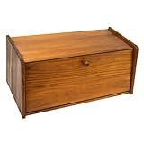 Pine Bread Box with Front Bottom Hinge for Opening
