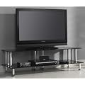 Design Fernsehtisch 140 x 40 cm TV Rack Hifi Regal aus Glas Schwarz