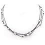 Vintage Jet Black Tone & Swarovski Crystal Necklace