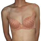 Enchanting Molded Full Cup Mesh Underwire Brown Bra - US:36A UK:36B EU&JAP:80B
