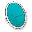 Sterling Silver Antiqued Oval Turquoise Ring