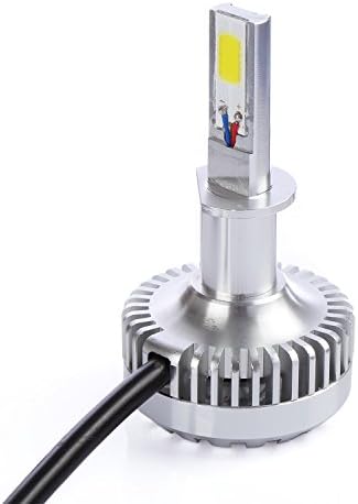 SUPERLT 360° LED Auto Headlight Bulbs High Power Ultra Bright 80W 7200LM IP67 6000K-8000K COB LED w/Heat Sink+Cooling Fan Pack of 2- H1