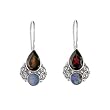 Sterling Silver Garnet & Opal Dangle Earrings by Sajen