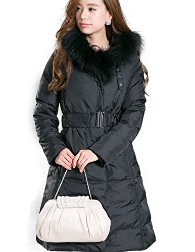 (プールヴー) PourVous ダウンコート コート アウター ロング 冬 エレガント ファー 秋 大きいサイズ 秋冬 人気 防寒 フード付き かわいい レディース レディース大きいサイズ 膝丈 Aライン フォックス ラクーン 1657
