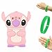 Galaxy On 5 Case,Galaxy On 5 Cartoon Silicone Case,Bat King Cute 3D Cartoon Alien Dog With Pink Ears Silicon Gel Rubber Case Cover Skin for Samsung Galaxy On 5 G550(2015)(Alien Dog Pink)