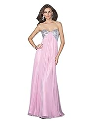 A-line Strapless Sweetheart Empire   Waistline Jersey/Metallic Sequined Prom Dress 