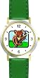 Koala on Branch - Koala Bear Animal - WATCHBUDDY&reg; DELUXE TWO-TONE THEME WATCH - Arabic Numbers - Green Leather Strap-Size-Large ( Men's Size or Jumbo Women's Size )