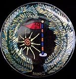Golf - 19th Hole Design - Hand Painted - Dinner/Display Plate - 10 inch diameter Golf - 19th Hole Design - Hand Painted - Dinner/Display Plate -
