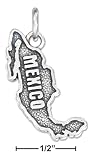 STERLING SILVER ANTIQUED MEXICO MAP CHARM