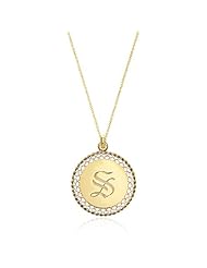 Gold Monogram Necklace - 1 Inch Disc Necklace - Wedding Bridesmaid Necklaces - Gold Filled Necklace