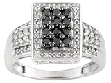 10KT WG .50CTW WHITE AND HEAT TREATED BLACK DIAMOND RING