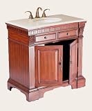 Bianca (single) 36-Inch Traditional Bath Vanity With Cream Marfil Marble Top