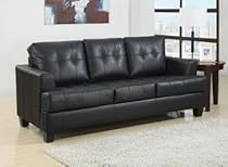 Big Sale Coaster Samuel Collection Black Leather Sofa Sleeper Couch