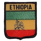 Novelty Embroidered Iron on Patch - International Flag Sheild Collection - Ethiopia Crest Applique