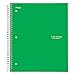 Five Star Spiral Notebook, 3 Subject, Wide Ruled Paper, 150 Sheets, 10-1/2" x 8", Green (73176)