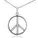 Lovely Diamond Peace Sign Pendant in White Gold