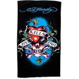 Produkt-Bild: Original Ed Hardy Badetuch/ Strandtuch/ Saunatuch/ Duschtuch 100x50 Baumwolle NEU 2012
