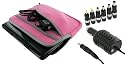 Acer Aspire One AOD250-1165 10.1-Inch Netbook Neoprene Sleeve Slip Case and 12v Car Charger (Invisible Zipper Tri-Pocket - Pink)