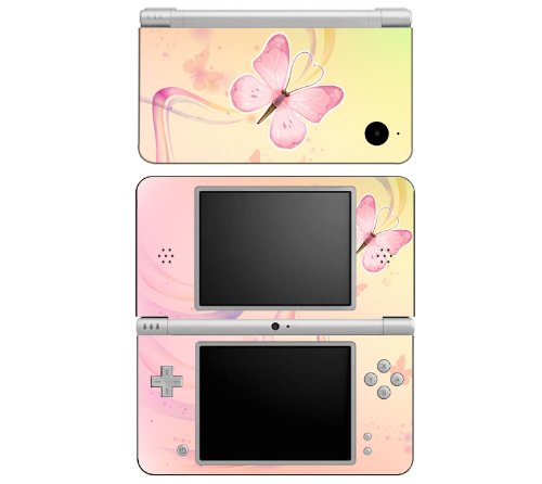 Pink Butterfly Decorative Protector Skin Decal Sticker for Nintendo DSi XL Handheld Portable Video Game Console