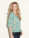 GUESS Monica Three-Quarter Sleeve Top, MULTIPLE COLORS (SMALL) GUESS Monica Three-Quarter Sleeve Top, MULTIPLE COLORS (SMALL)