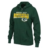 NFL Women's Green Bay Packers Football Classic III Long Sleeve Fullzip Fleece Hoodie (Dark Green, Large)