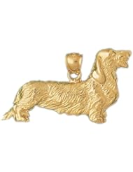 Dazzlers Solid 14 karats gold Dachsund Dog Charm Pendant Available in three colors from jewelsberry (weights: 4.4 grams only)