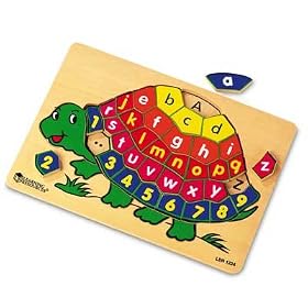 Learning Resources Woodshop Toys(tm) Turtle Alphabet & Number Puzzle