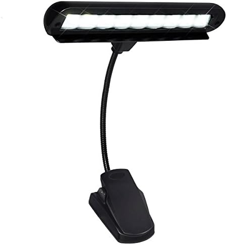 Tboon 9 LED Clip on Music Stand light - Clamp Orchestra Lamp, 2 Brightness Level, Adjustable Flexible Sturdy Gooseneck, Rechargeable USB Powered&amp;Clip light Book Reading Light for Bedroom Table, desk