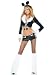 3Pc Play Bunny Sexy Holiday Party Costume With Black Vinyl Hot Pants