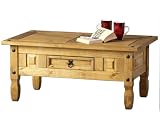Corona Mexican Style Pine Coffee Table with Drawer