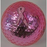 PINK METALLIC GOLF BALL with PINK RIBBON - BLING BALLS by Navika - Support the Cause Metallic Golf Balls