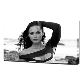 megan-fox-36323 - Impression De Toile Artistique - Taille Du Cadre 40x60cm - Tr�s haute Qualit� - Emball� Avec Du Mat�riel Professionnel Dans Un Solide Cadre De 5cm Pr�t � �tre Accroch�.