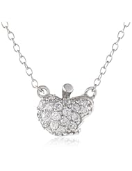 Sterling Silver Cubic Zirconia Apple Pendant Necklace, 18"