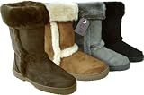 **SALE** Womens Suede Style Faux Fur Lined Thick Tread Soles Warm Boots