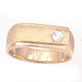 14K Men's Diamond Textured Ring