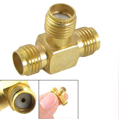 SMA Female to Two SMA Female Triple T RF Adapter connector 3 way Splitter