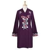 Embroidered Purple Wool Double-breasted Jacket (Petite, Tall & Misses Sizes XS-3X)