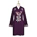Embroidered Purple Wool Double-breasted Jacket (Petite, Tall & Misses Sizes XS-3X)