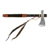 Whetstone Cutlery Tomahawk Peace Pipe - 19 Inches With Wood Handle, Black/Silver