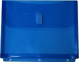 Filexec Poly Envelope, Letter, Side-load, Velcro Closure, 3-Hole Punched, Blue (Pack of 12) (50084-17221)