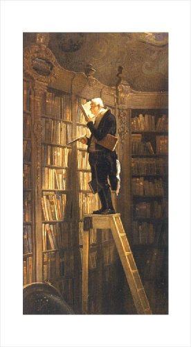 The Book Worm by Karl Spitzweg,10 in. x 17.5 in.