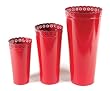 Pack of 6 Farm Fresh Red Metal Tall Decorative Bucket Flower Vases