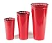 Pack of 6 Farm Fresh Red Metal Tall Decorative Bucket Flower Vases