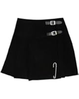 Black 16.5" Mini Kilt/Minikilt Skirt With Free Pin - US Size 4-26