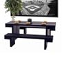 Diamond Sofa 84-Inch Rectangle Dining Table and Two Dining Benches with Hand Carved Detail