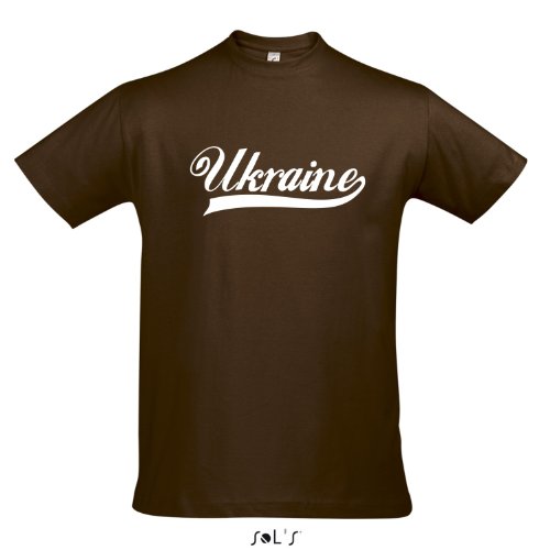 T-Shirt Ukraine Oldschool LÄNDERSHIRT EM / WM FAN Trikot S-XXL , Earth – weiß , M